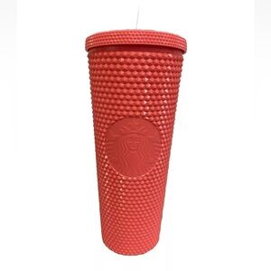Starbucks Summer 2022 Studded Dragon Fruit 24oz Venti Tumbler Cup Coral Pink NWT